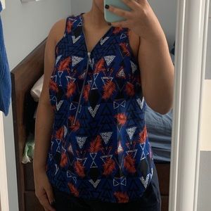 Blue sleeveless top